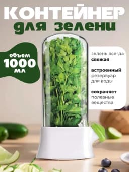 Контейнер для хранения зелени свежей в холодильник с крышкой — KC2025-ZELENKONTENR-БЕЛЫЙ