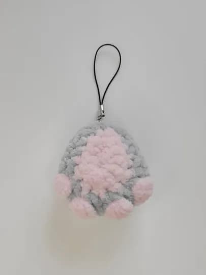 Брелок Stacy Knit «Кошачья лапка» плюшевый, серо-розовый — STKNIT-STKNITPAW-СЕРЫЙ