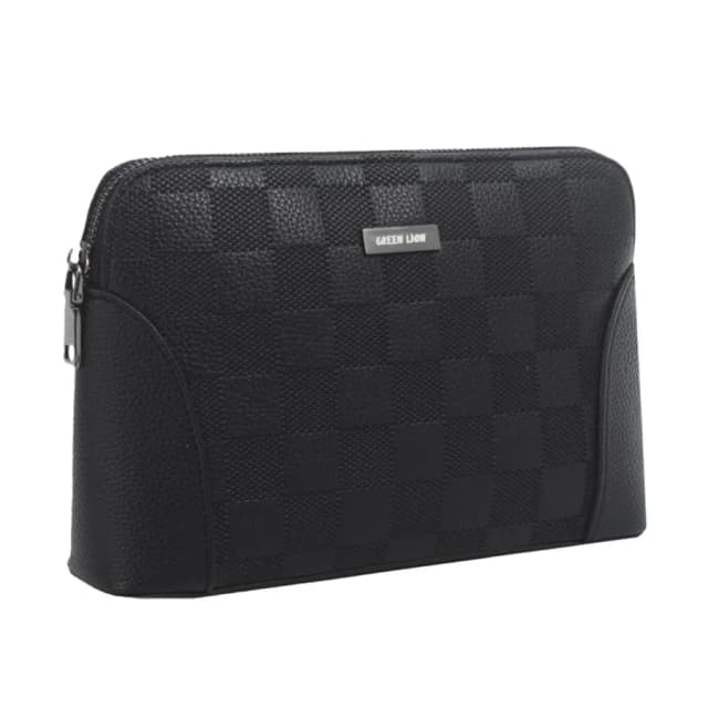 Green Lion Vallon Clutch Bag qora sumkasi