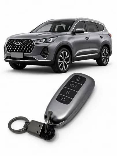 Силиконовый чехол ключа Chery Tiggo 7 8 защита брелка — AUTOH-CHERRY78PULTCHEX-СЕРЕБРН
