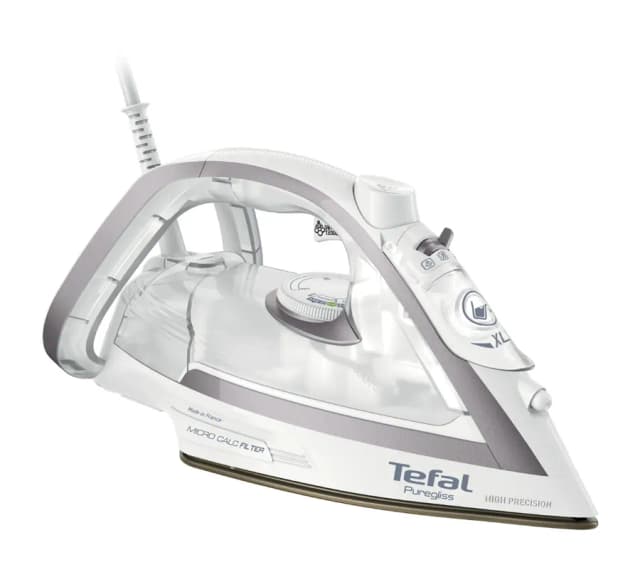 Утюг Tefal FV8043E0 Puregliss, белый‑серый