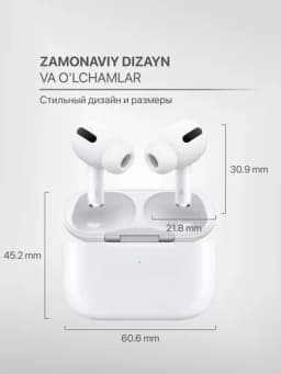 Наушники беспроводные Pods Pro 2 для iPhone и Android, анимация и сенсорные до 18 часов — MACBOX-PODSPRO2