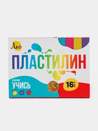 Пластилин классический Лео Учись LNMC-0116, 320 г, 16 цв