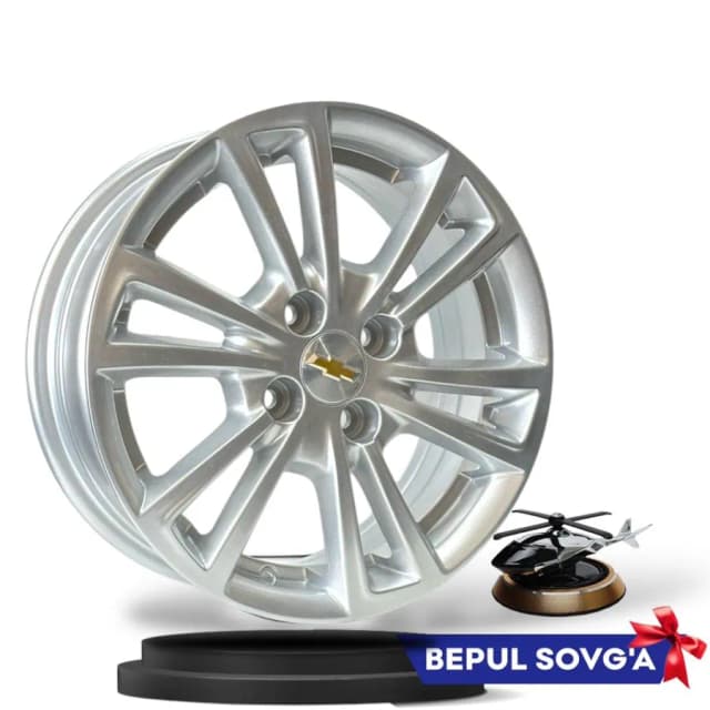Автомобильные диски GM New 2024 R15x100 (Spark, Nexia R3, Cobalt, Nexia1/2, Lada) 1 шт, серебряный
