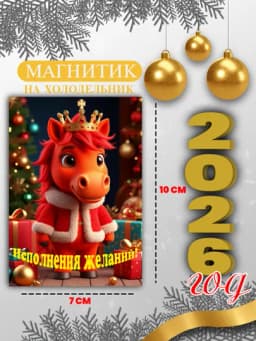 Магнит на холодильник "Лошадь символ года 2026", подарок на новый год — GIFTSSS-2026YILMAGNIT-МЕНТОЛ