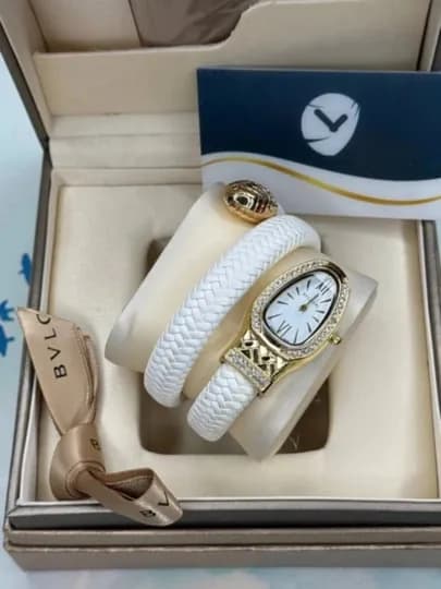 Роскошные женские часы BVLGARI Змейка — 7057223-ILONHUB-БЕЛЫЙ