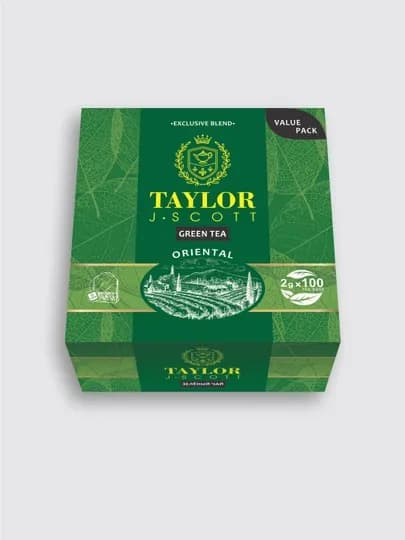 Taylor J-Scott Oriental, зелёный чай, 100 пакетиков — TAYTEA-JSOKC