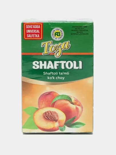 Зелёный чай со вкусом персика, Toza, 80 гр