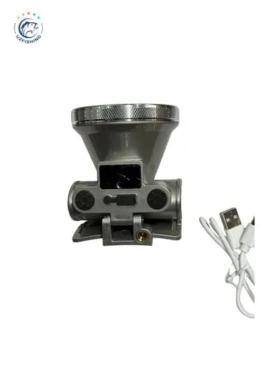 Фонарь налобный LED, c USB зарядкой, яркий, светодиодный — UZFISHI-FNRK-БАГРОВ