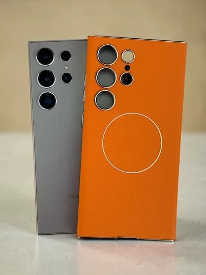 Чехол для Samsung S22 S23 S24 S25 S26 Ultra, тонкий, противоударный — PROCHEH-SULTRA-ОРАНЖ-23ULTRA