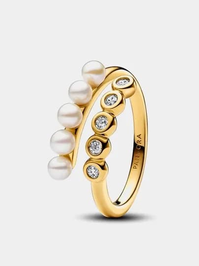 Открытое кольцо, из позолоченного серебра Pandora 163146C01