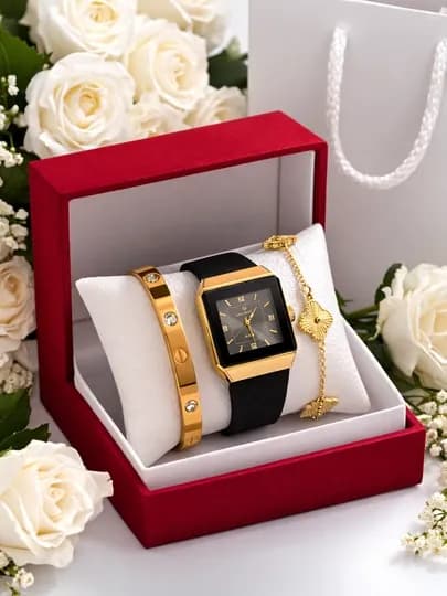 Женские часы, браслет Van Cleef, браслет Cartier в подарочной упаковке