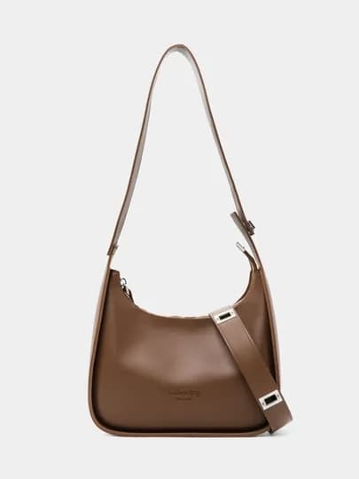 Сумка женская, через плечо, для работы и учебы, кожаная, кросс-боди — MOMBAG-LUNA-ШОКОЛ