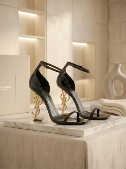 Женские босоножки на высоком каблуке Saint Laurent YSL — BRANDOR-YSLTUFL-ЗОЛОТ-40