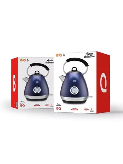 Чайник электрический BQ KT1826SW AZUR, 2200 Вт, нержавеющая сталь, 1.7 л