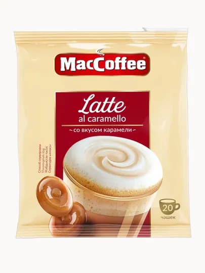 Кофе MacCoffee latte caramello, 22 г, 20 шт
