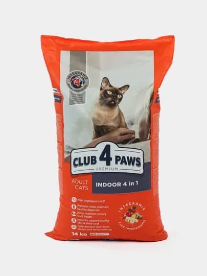 Сухой корм для кошек Club 4 Paws 4в1 домашний, 14 кг
