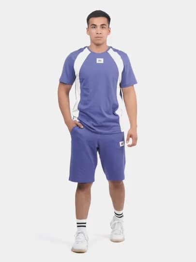 Спортивный мужской костюм Bumbacel, шорты, футболка — BBLSHOP-ФУТШОРТ-ПУРПУР-XXXL