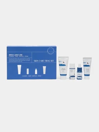 ROUND LAB дорожный набор миниатюр для лица, Pine Calming Cica Trial Kit, 4 средства — KORBOX-RL4TSET-СИНИЙ