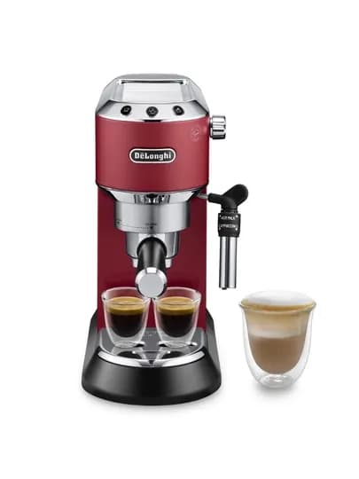 Рожковая кофеварка DeLonghi EC685.R, 15 бар, капучинатор, подогрев чашек, красная