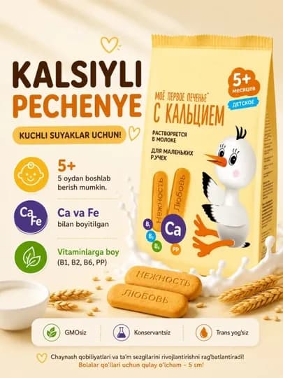 Беллакт детское печенье с кальцием, с 5 месяцев