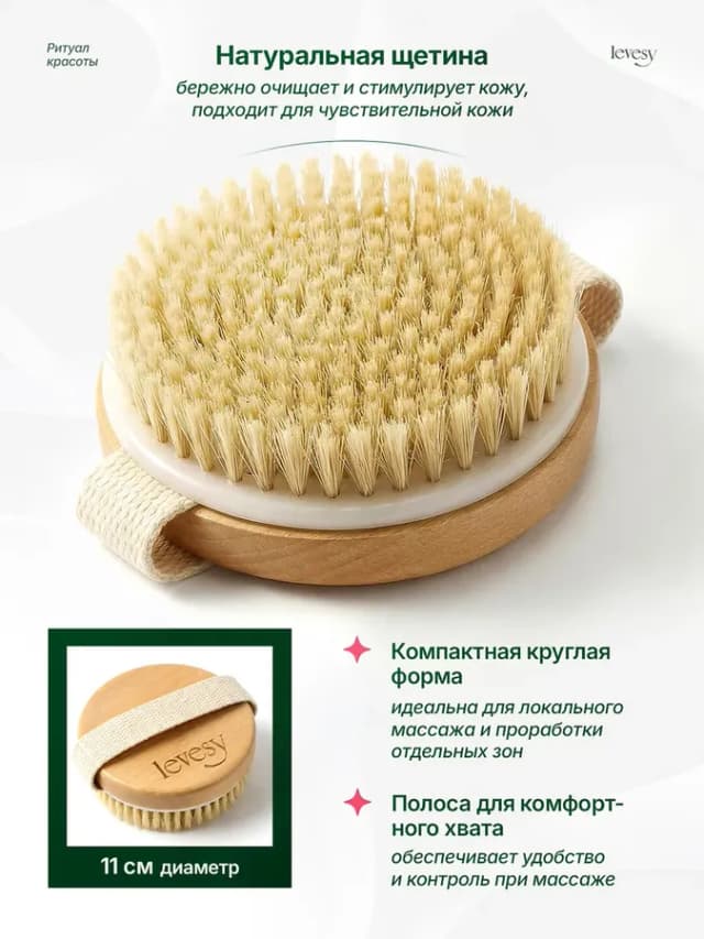 Щетка для сухого массажа антицеллюлитная