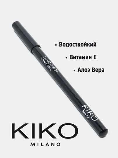 Карандаш для глаз и губ Kiko milano, белый, чёрный, водостойкий — UNCO-KIKQAL-ЧЕРН