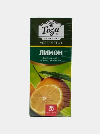Чай зеленый Тоза Лимон, 25 пакетиков