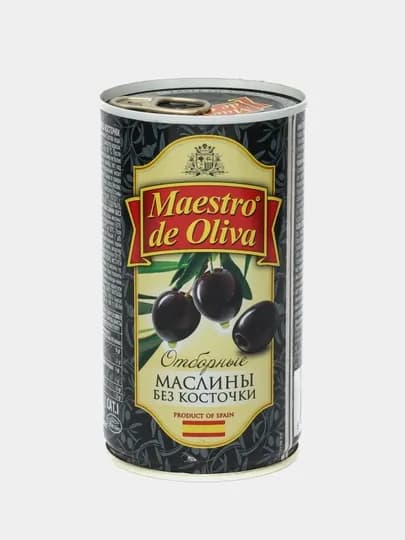 Маслины Maestro De Oliva, отборные, без косточки, 370 мл — TOUCHOM-OLIVKIMAESTRO-ЧЕРН