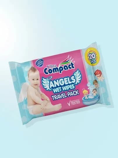 ULTRA COMPACT Детские влажные салфетки "Angels" 20шт