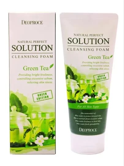 Deoproce Natural Perfect Solution Cleansing Foam — корейская пенка-скраб для умывания — 332211-PENKADEOPROCEYUZUCHUN-МЕНТОЛ