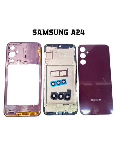 Корпус Samsung A24 комплект – задняя крышка, рамка, лоток SIM, стекло камеры, кнопки