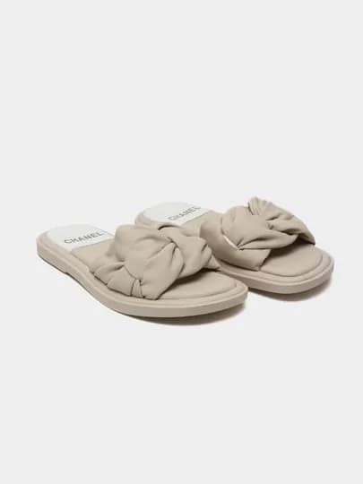 Шлепанцы для женшин — MSHOES-CHANELT-КРЕМОВ-36