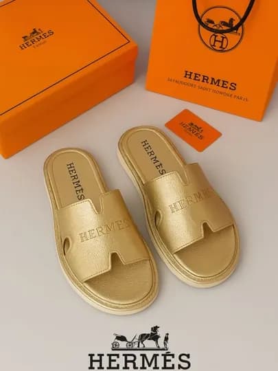 Тапочки женские Hermes, для девочек, для улицы и путешествий — TRENZA-ХЕРМИС-ЗОЛОТ-38