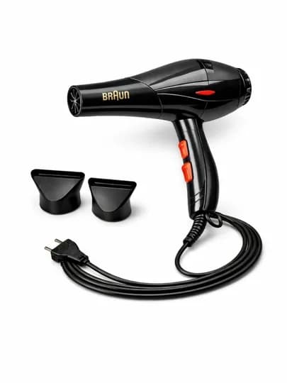 Фен Braun BR-6012, 4000 Вт, 2 насадки, профессиональный фен, в подарок