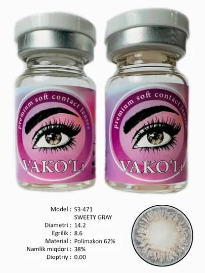 VAKO'Li, Цветные контактные линзы для глаз, 12 месяцев, без диоптрий, для красоты — ЛИНЗЫ-Ж-ГОРЧИЧ
