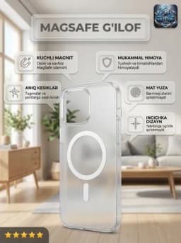 Чехол для iPhone с MagSafe, прозрачный и матовый силиконовый чехол — VOLTS-IPHONECHEXOLMAGSAFEMATTE-17E