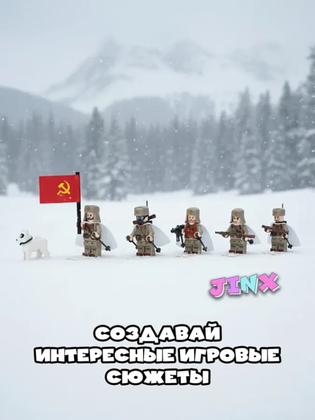 Солдатики советские СССР с набором оружия, русские военные