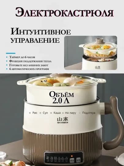 Электрокастрюля многофункциональная