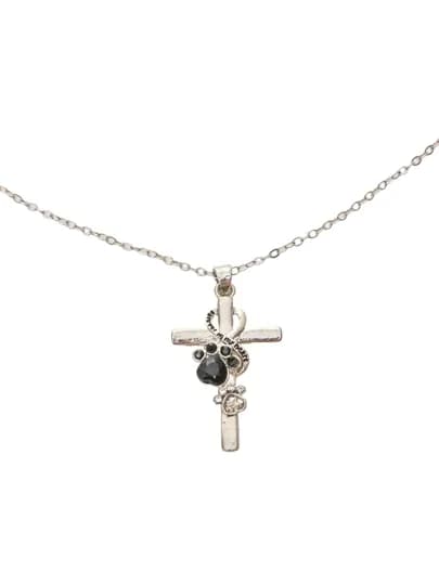 Ожерелье в виде креста в современном стиле — JEWEL16-JEWEL151-ЧЕРНСТЕ