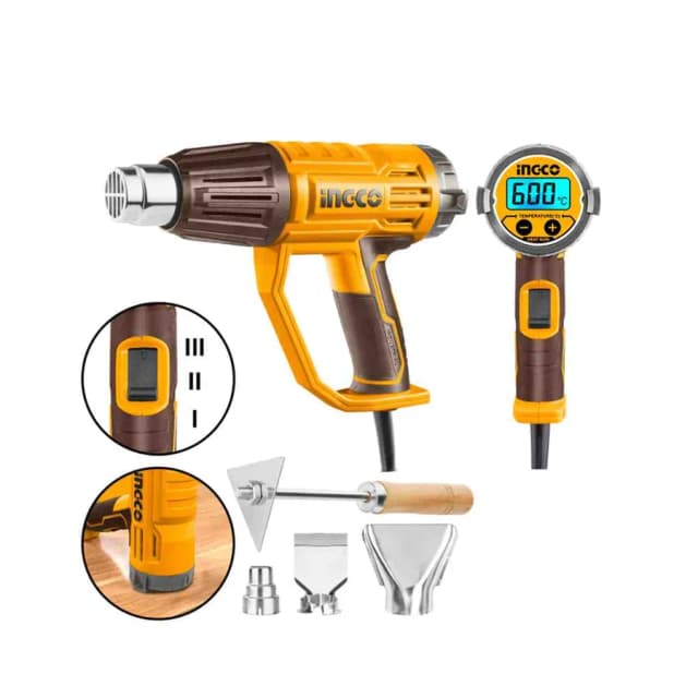 Фен строительный Ingco HG200058, желтый