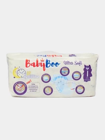Подгузники BabyBoo UltraSoft на липучках, для новорожденных, №1, 2-5 кг, 52 шт — BABYBOO-ULTRA1