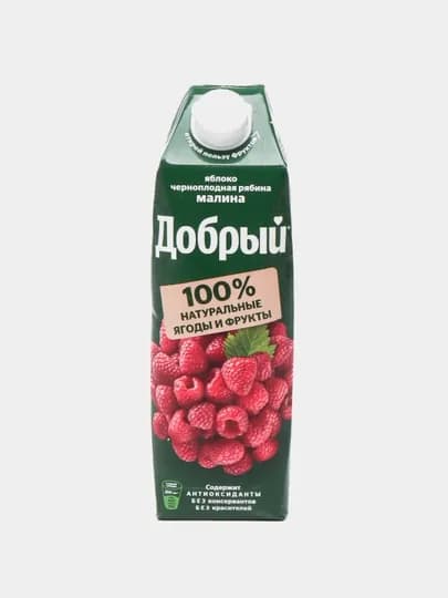 Сок Добрый Яблоко, Малина и Черноплодная рябина, 1 л — СОКSMA-P08AAFE