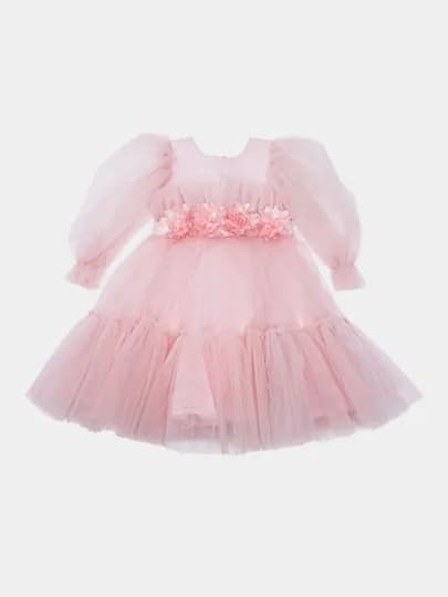 Праздничное, пышное, платье для девочек — FSHKIDS-ПЛАТЬЕ2-ПУДР-7лет8