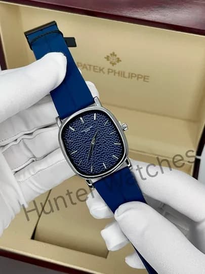 Мужские наручные часы Patek Philippe с магнитным ремешком, в комплекте подарочная коробка — WATCH11-55W0071-СИНИЙ