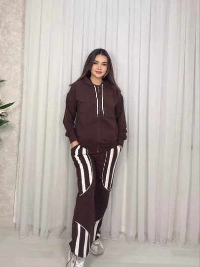 Женскмй спортивный костюм, стандартная, комплект 44-48 — NURSHOE-ADIDAS-КОРИЧН-Freesize
