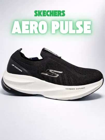 Skechers Aero Pulse —слипоны, весна–лето, Air-Cooled, Arch Fit — BGSHOE-CARBON-ЧЕРН-42