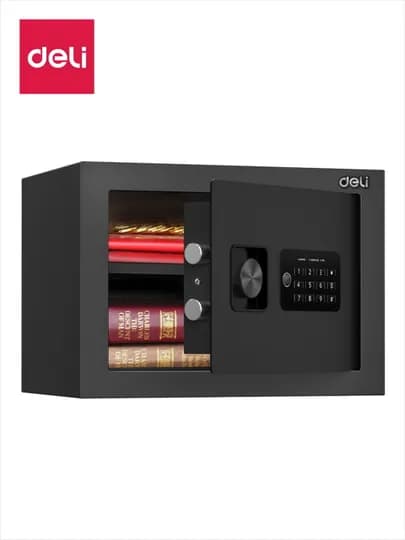 Сейф 250*350*250 ET530 Deli, электронный ключ + ключ, черный, 9.7 кг — DFDELI-ET530