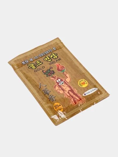 Пластырь обезболивающий Корейский от боли в суставах и спине GOLD RED GINSENG, набор 25 шт