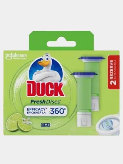Гелевый диск для унитаза ''DUCK'', Запаска Лайм, 36 мл
